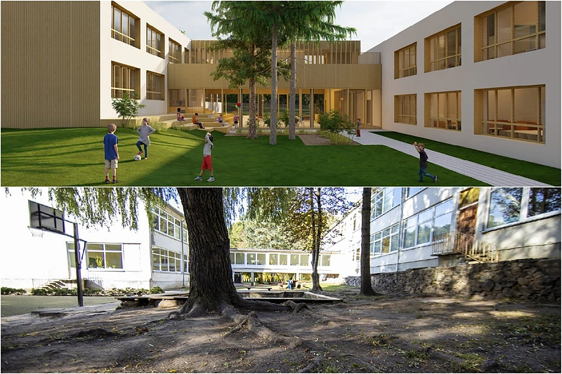 Kunigaikščio Gedimino progimnazijos filialas Miglos g. ir jo renovacijos projektas / 15min montažas
