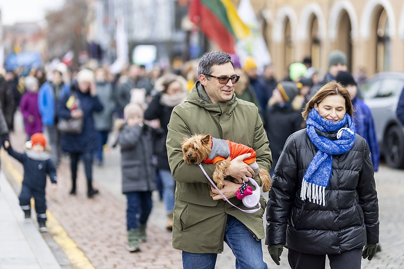 Šventinė jaunimo eisena „Lietuvos valstybės keliu“ / Irmanto Gelūno / BNS nuotr.