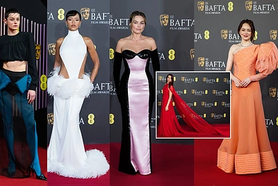 Ant kino apdovanojimų raudonojo kilimo – rafinuoti įvaizdžiai: nuo pilvo preso iki Dua Lipos šleifo