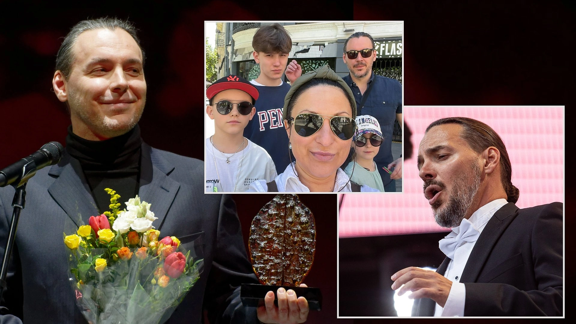 Kostas Smoriginas su šeima / Martyno Aleksos, asmeninio albumo ir BNS nuotr.