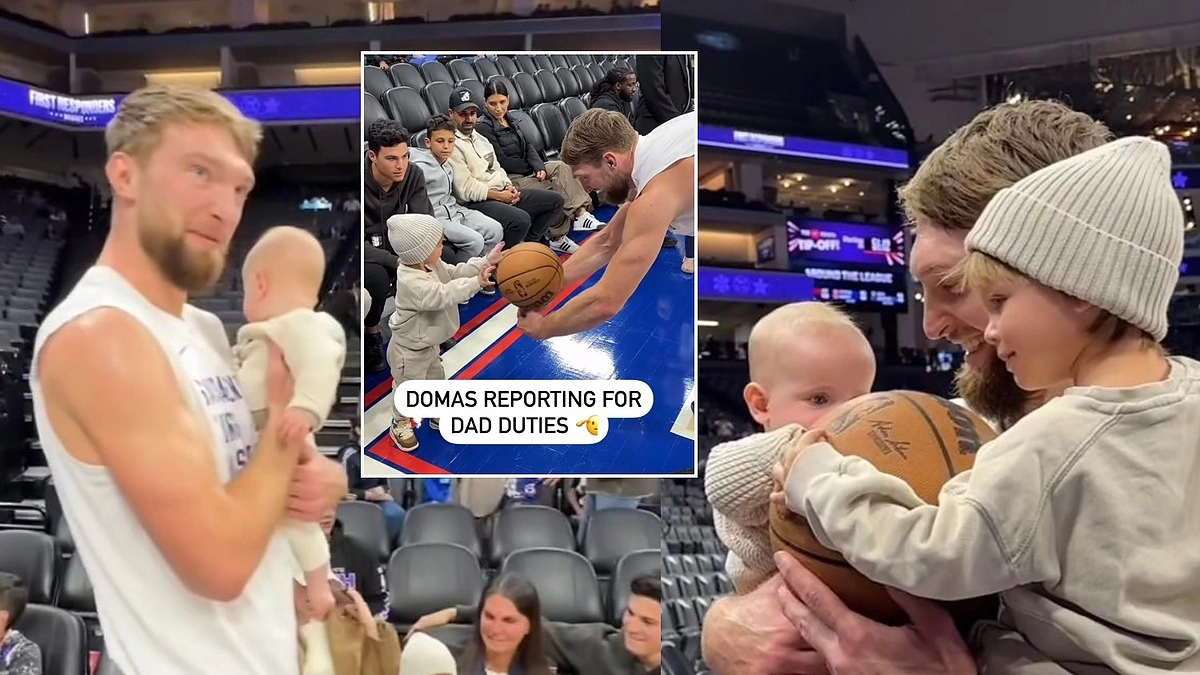 Domantas Sabonis su vaikais / Stopkadro nuotr.