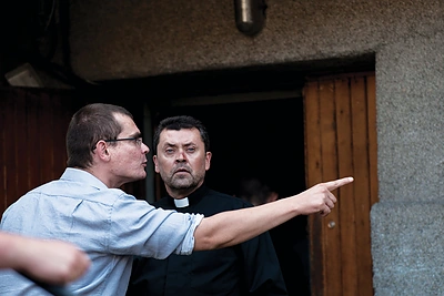 Su Emiliu Vėlyviu „Redirected / Už Lietuvą!“ filmavimo aikštelėje / „Redirected / Už Lietuvą!“ archyvo nuotrauka