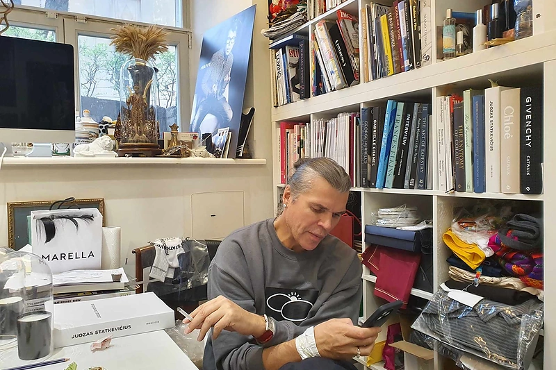 Juozas Statkevičius savo ateljė / LNDT nuotr.