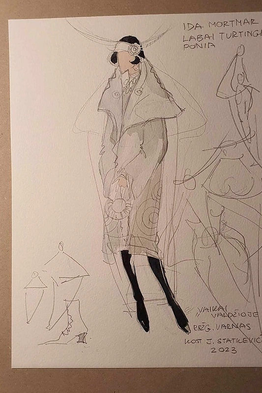 Juozo Statkevičiaus eskizai spektakliui „Viktoras, arba Vaikai valdžioje“ / LNDT nuotr.