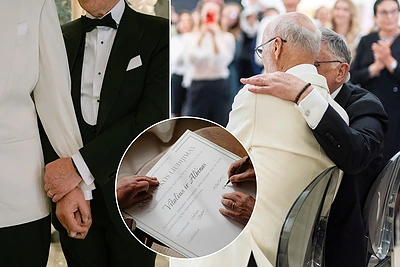 Humanistinei santuokos ceremonijai ryžęsi Vitalius ir Albinas: „50 metų gyvenome slėpdamiesi lyg bunkeryje“