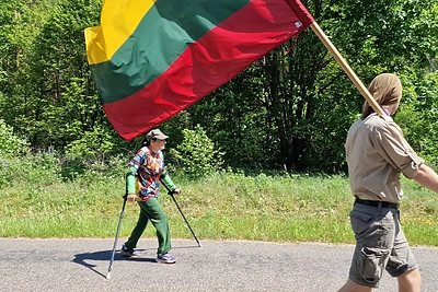 Ajana Lolat-Pažarauskienė Druskininkuose pabaigė „Svajonių žygį“ per Lietuvą / Organizatorių nuotr.