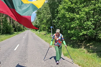 Ajana Lolat-Pažarauskienė Druskininkuose pabaigė „Svajonių žygį“ per Lietuvą / Organizatorių nuotr.