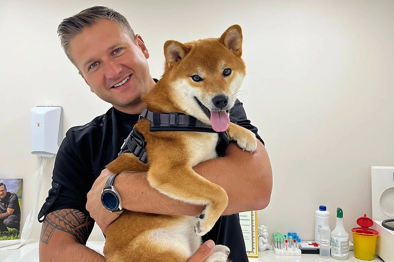 Paulius Morkūnas su šunimi / Renginio organizatorių nuotr.