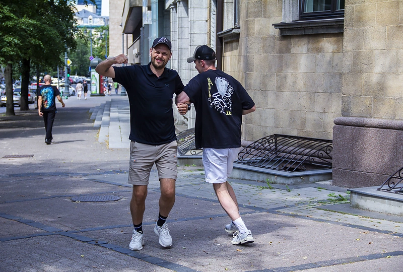 M-1 laidų vedėjai Tomas Jazdauskas ir Arnoldas Eisimantas / Jurgio Sakalausko nuotr.