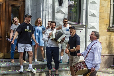 M-1 laidų vedėjai Tomas Jazdauskas ir Arnoldas Eisimantas / Jurgio Sakalausko nuotr.
