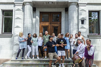 M-1 laidų vedėjai Tomas Jazdauskas ir Arnoldas Eisimantas / Jurgio Sakalausko nuotr.