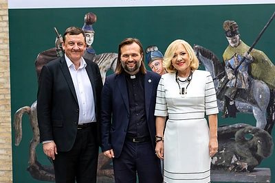 Parodos „Vien šventieji“ atidarymo svečiai / Giedriaus Matulaičio nuotr.