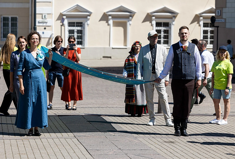 Dainų šventės vėliavos pakėlimo ceremonija / Pauliaus Peleckio / BNS nuotr.
