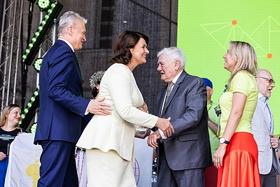 Gitanas Nausėda, Diana Nausėdienė, Valdas Adamkus / Pauliaus Peleckio / BNS nuotr.