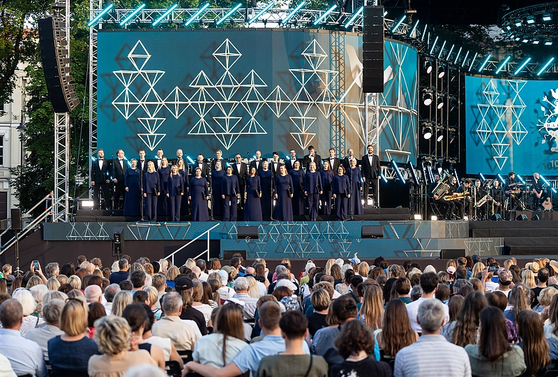 Dainų šventės Šimtmečio vakaras Katedros aikštėje / Pauliaus Peleckio / BNS nuotr.