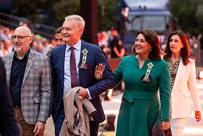 Saulius Liausa, Gitanas Nausėda, Diana Nausėdienė / Pauliaus Peleckio / BNS nuotr.