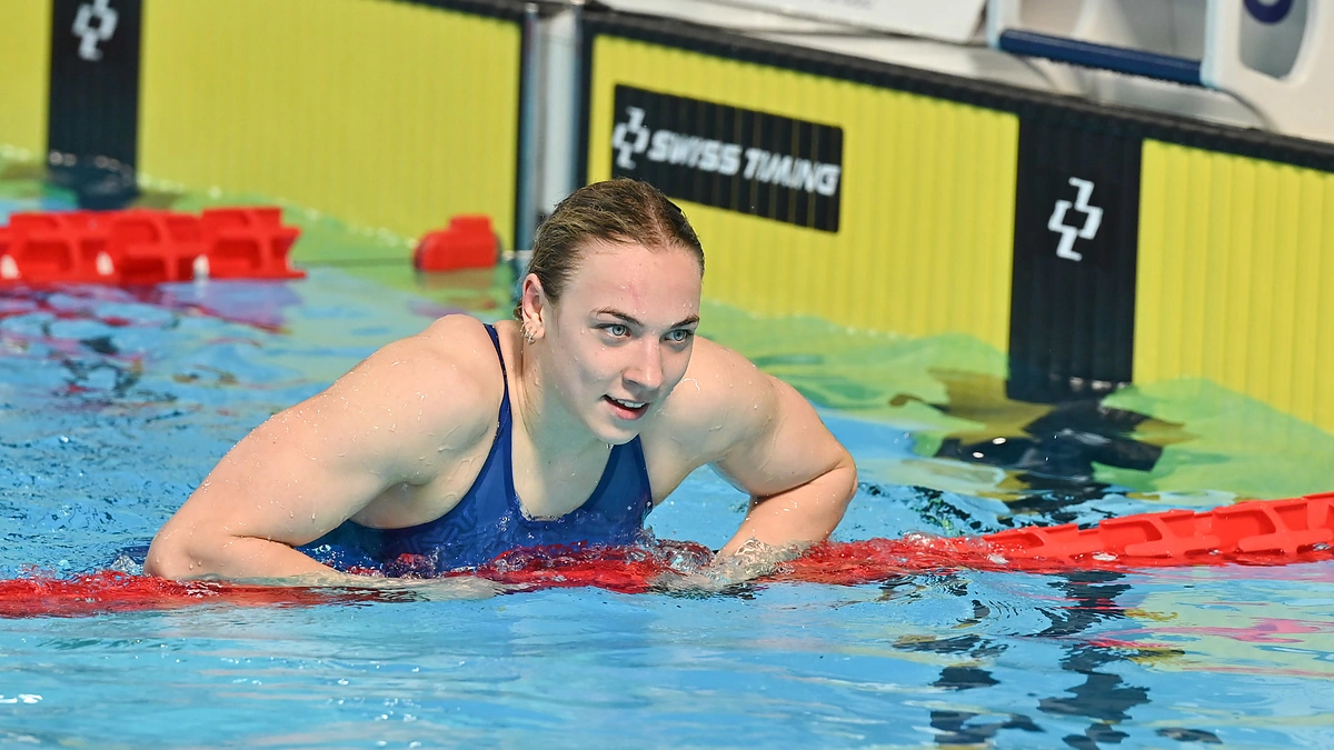 Europos jaunimo plaukimo čempionato Lazdynų baseine akimirka. Smiltė Plytnykaitė / Dariaus Kibirkščio/LTU Aquatic nuotr.