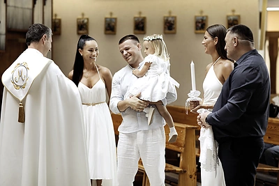 Gretos Lebedevos dukros Elaros krikštynos / Asmeninio albumo nuotr.