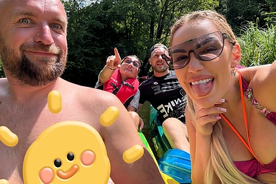 Justina Partikė pirmąkart plaukė baidarėmis / Asmeninio albumo nuotr.