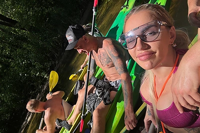 Justina Partikė pirmąkart plaukė baidarėmis / Asmeninio albumo nuotr.