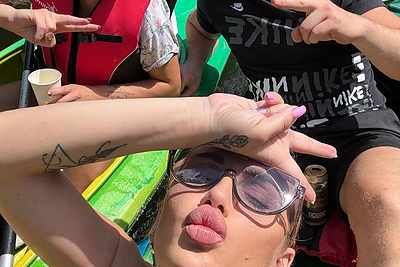 Justina Partikė pirmąkart plaukė baidarėmis / Asmeninio albumo nuotr.