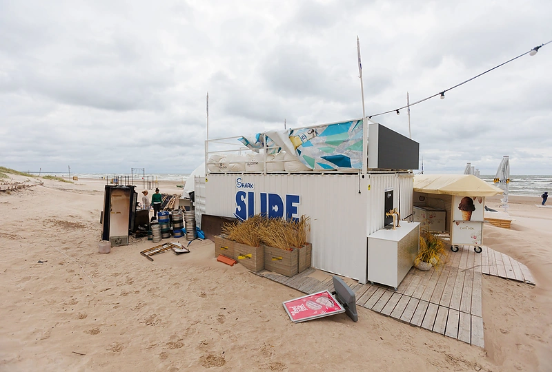 Šventojoje sudegė paplūdimio kavinė / Eriko Ovčarenko / BNS nuotr.