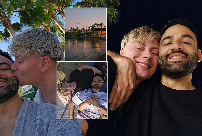 Ąžuolas Misiukevičius su širdies draugu prancūzu Jeanu – Antalijoje / Asmeninio albumo nuotr.