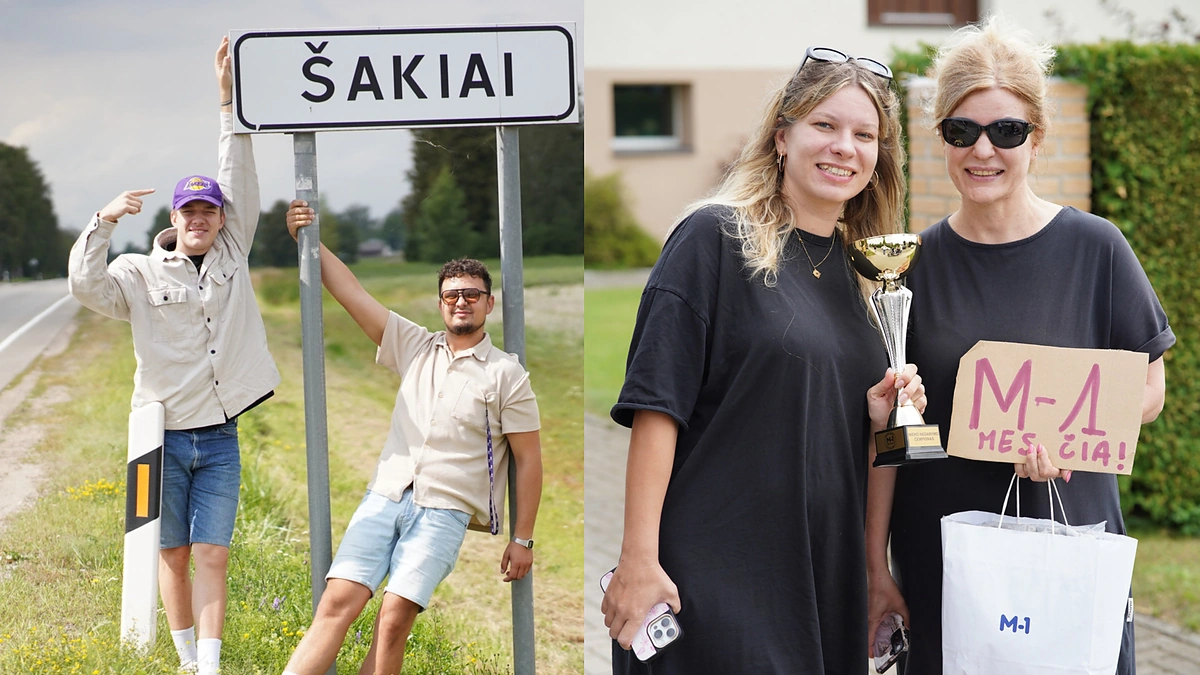 M-1 laidų vedėjai lankėsi Šakiuose / Jurgio Sakalausko nuotr.