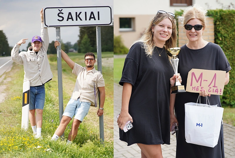 M-1 laidų vedėjai lankėsi Šakiuose / Jurgio Sakalausko nuotr.