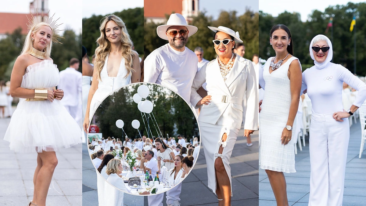 Vilniuje iškylautojus subūrė Baltoji vakarienė / Roberto Riabovo / BNS nuotr.