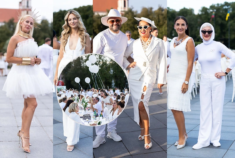 Vilniuje iškylautojus subūrė Baltoji vakarienė / Roberto Riabovo / BNS nuotr.