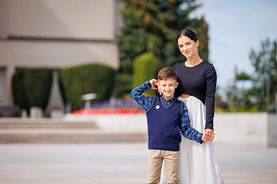 Irūna Puzaraitė su sūnum / Eriko Ovčarenko / BNS nuotr.