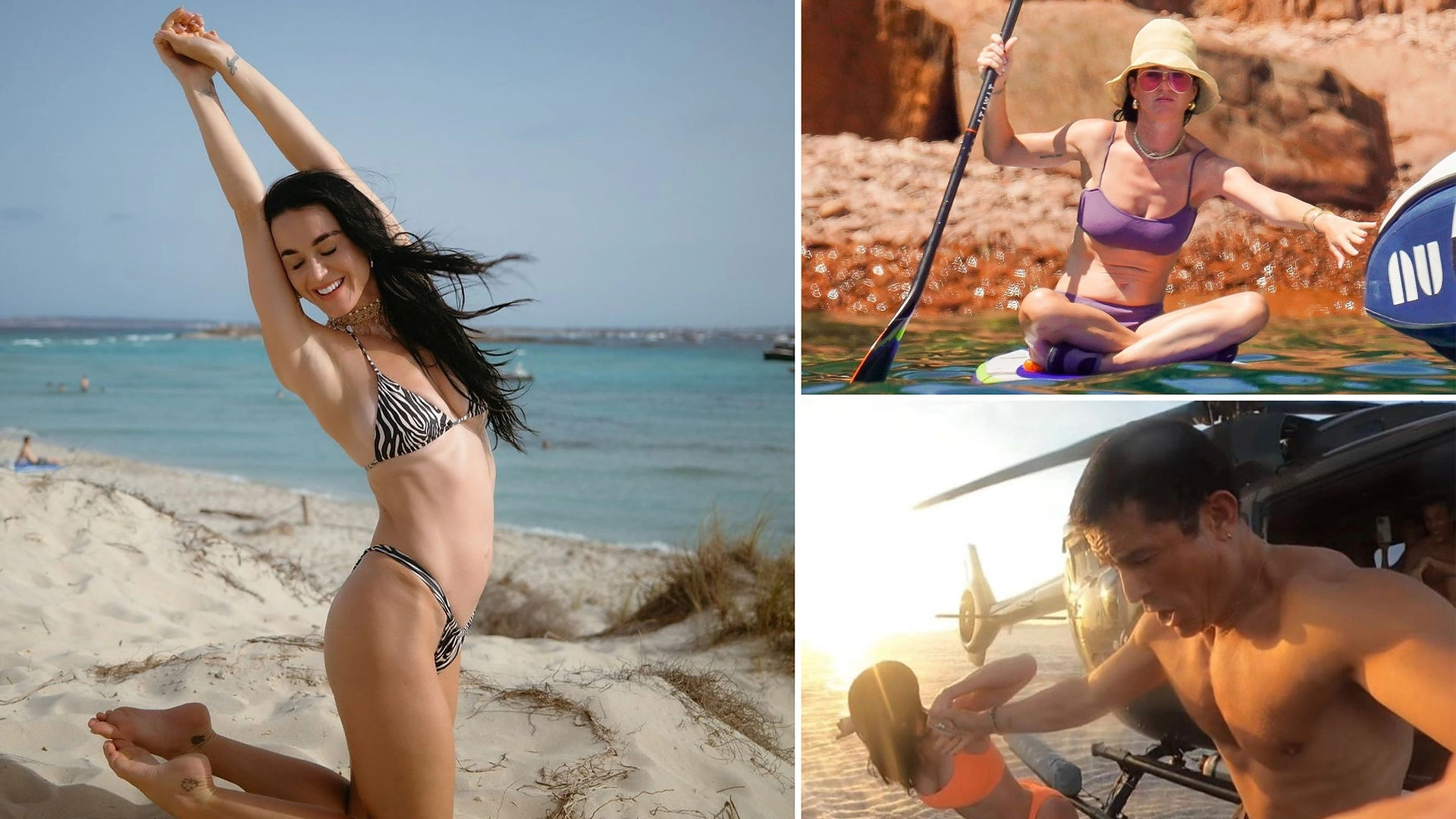 Šį rugpjūtį šeima atostogavo Porto Červo pakrantėje – ne tik maudėsi, deginosi, plaukiojo irklentėmis, bet ir šokinėjo į jūrą iš sraigtasparnio / Vida Press nuotrauka