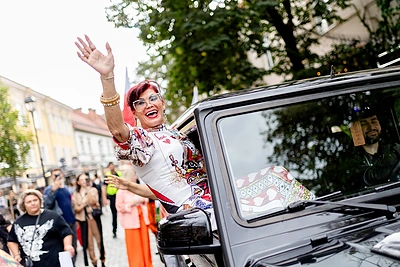 Teatrališka romų eisena su žirgais / Lukas Balandis / BNS nuotr.