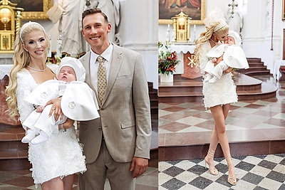 Inga Stumbrienė su vyru pakrikštijo sūnų Viljamą: simbolinė dovana ir šeimai reikšminga vieta