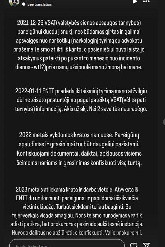 Liudas Vaisieta – apie tai, ką jam teko patirti / Instagram nuotr.