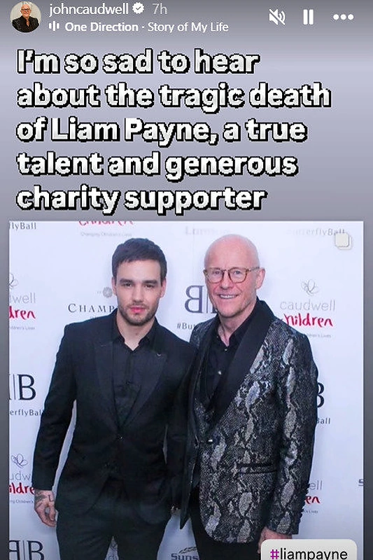 Johno Caudwello įrašas apie Liamo Payne'o mirtį