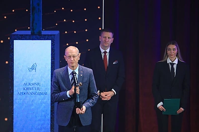 Varėnos rajono meras Algis Kašėta, kultūros ministras Simonas Kairys / Dainiaus Stankaus nuotr.