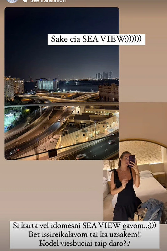 Viktorija Siegel Dubajuje gavo ne tokį kambarį, kokį užsisakė / Asmeninio albumo nuotr.
