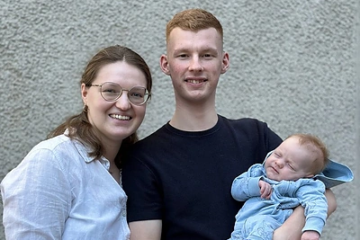 Mihailas Novikovas su žmona Avigėja ir sūnumi / Asmeninio archyvo nuotr.