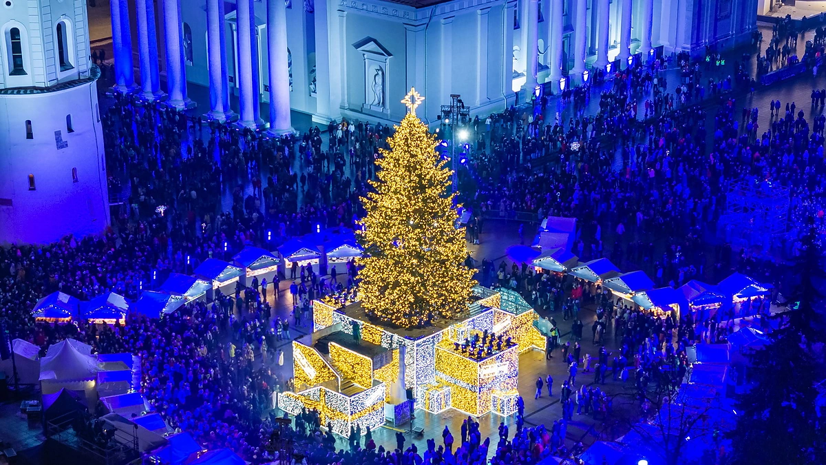 2023 m. Vilniaus Kalėdų eglė / Sauliaus Žiūros nuotr.