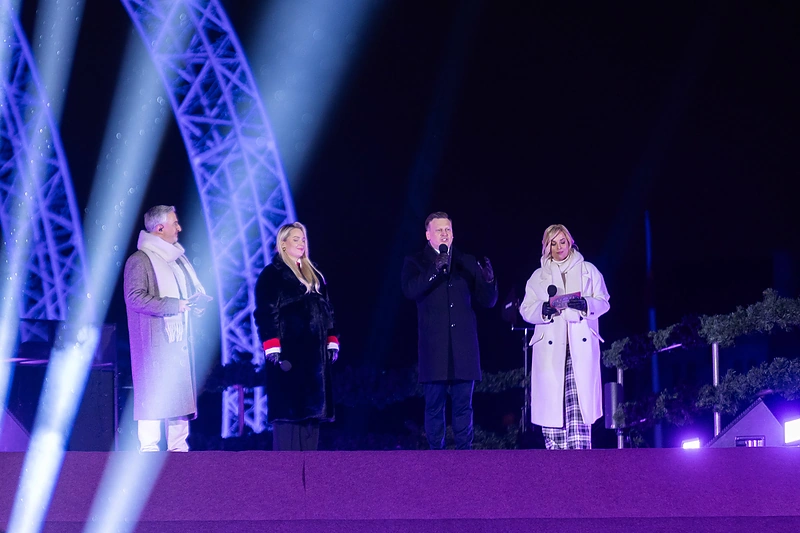 Vilniaus Kalėdų eglės įžiebimas Katedros aikštėje / Roberto Riabovo / BNS nuotr.
