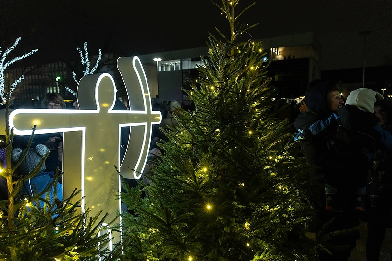 Šiaulių Kalėdų eglės įžiebimo akimirka / Rolando Parafinavičiaus nuotr.