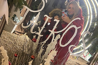 Gerda Žemaitė Kalėdų senelio kieme / Asmeninio archyvo nuotr.