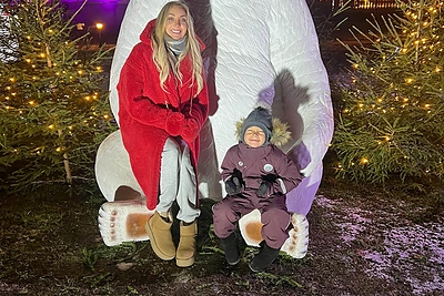 Gerda Žemaitė Kalėdų senelio kieme / Asmeninio archyvo nuotr.