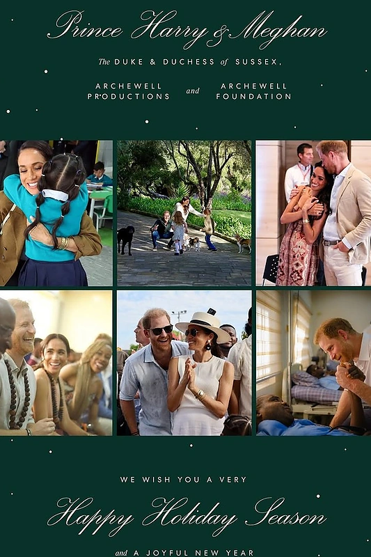 Kalėdinis princo Harry šeimos atvirukas / Archwell nuotr.