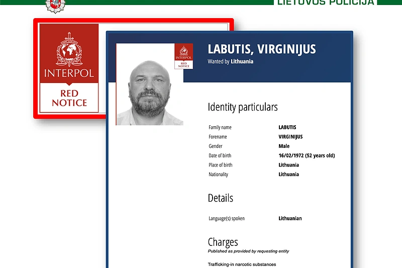 Tarptautinės narkomafijos bylos tyrimo duomenys / Lietuvos Kriminalinės policijos biuras