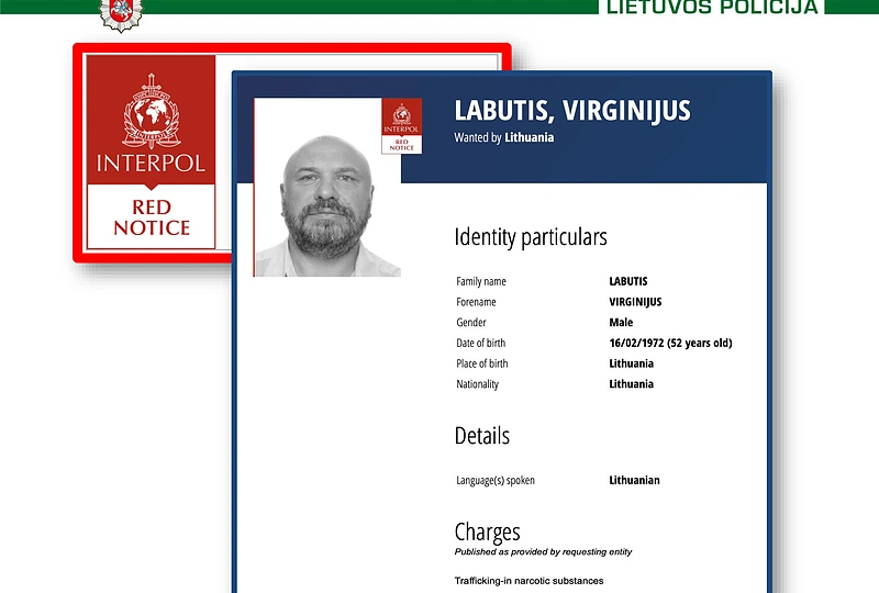 Tarptautinės narkomafijos bylos tyrimo duomenys / Lietuvos Kriminalinės policijos biuras