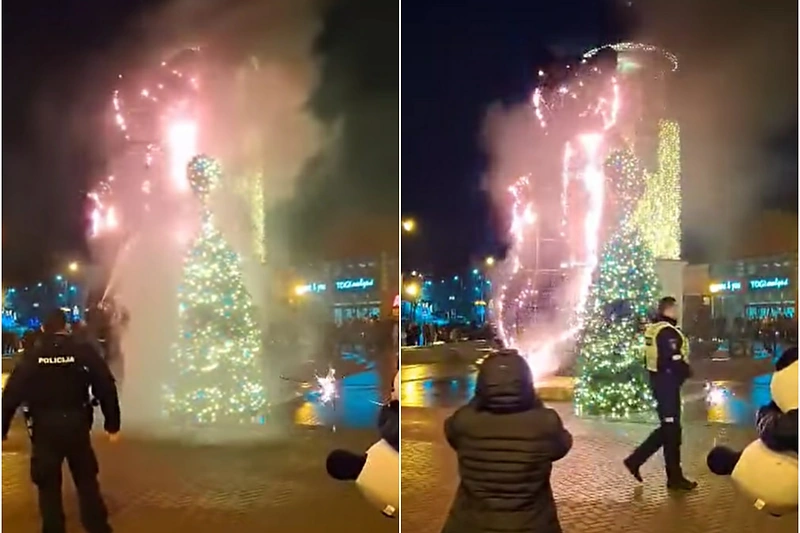 Gaisras Telšiuose / Kadras iš vaizdo medžiagos