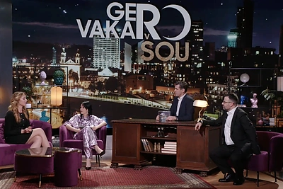 Laidos „Gero vakaro šou“ filmavimo akimirka / TV3 nuotr.